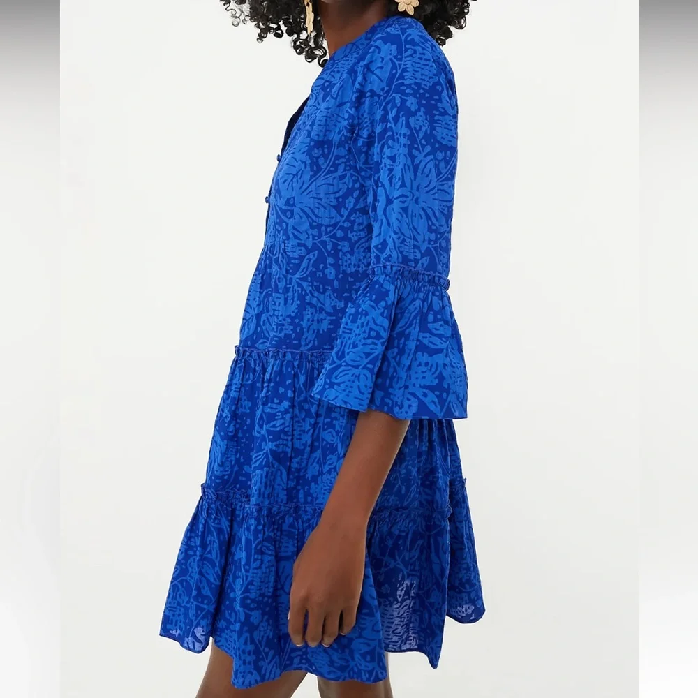 HYACINTH HOUSE

Blue Tiered V-Neck Quidnet Mini Dress - Picture 3 of 9